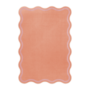 Organic watermelon wool rug 180x270cm Scallop - Layered