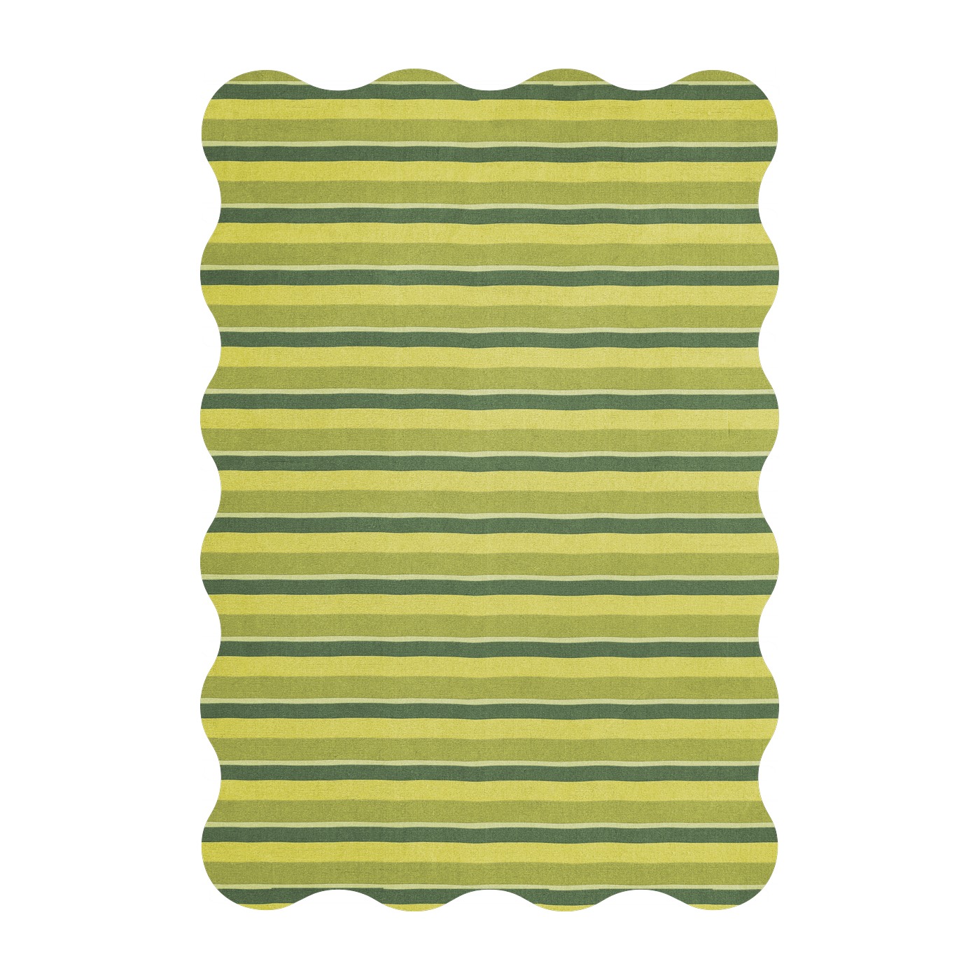 Organic wool rug lime green 250x350cm Scallop - Layered