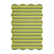 Organic wool rug lime green 250x350cm Scallop - Layered