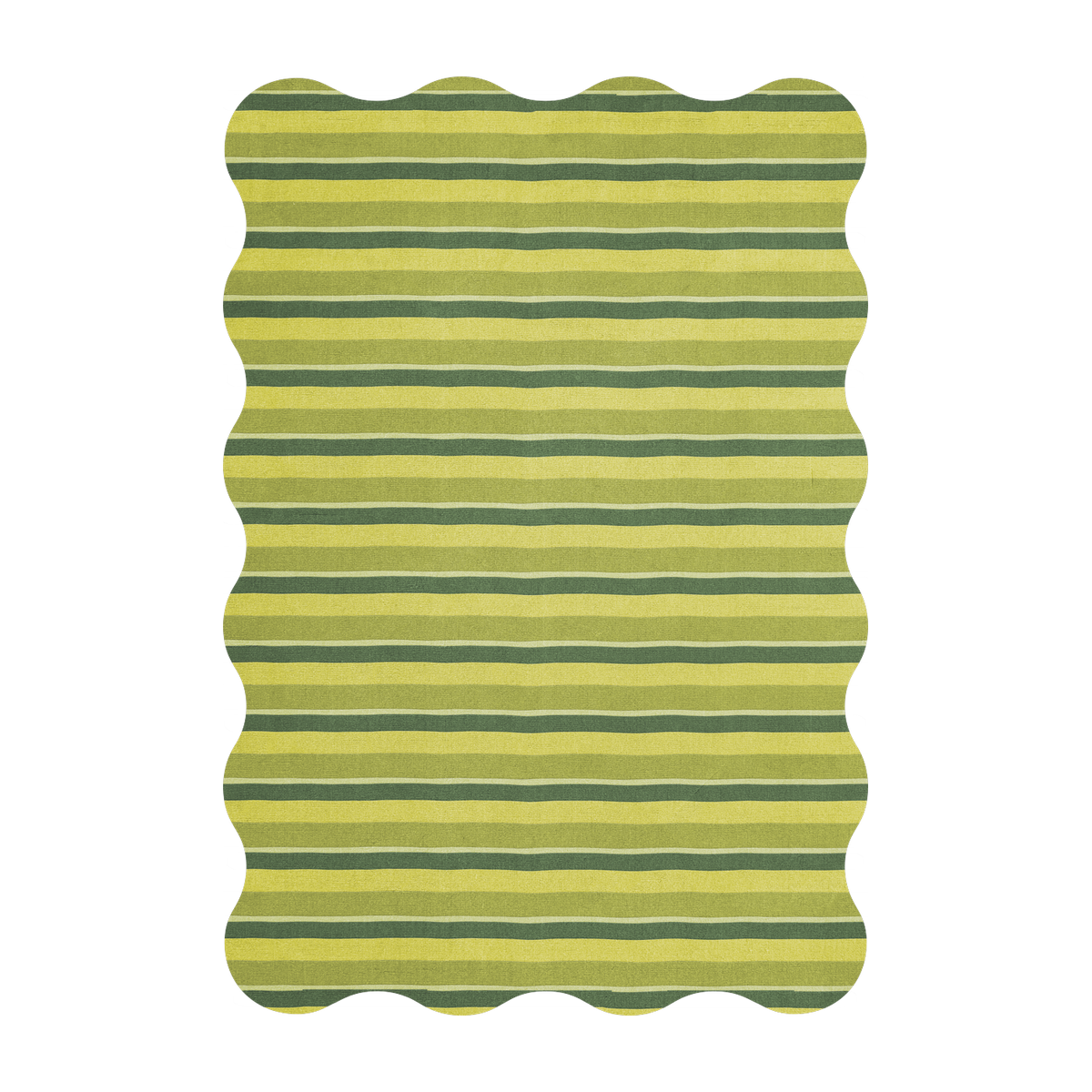 Organic wool rug lime green 180x270cm Scallop - Layered