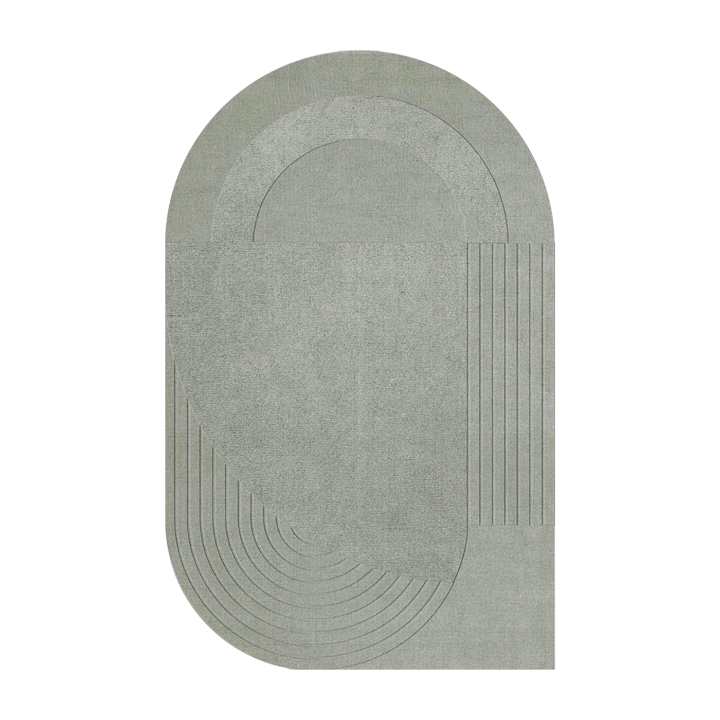 Tapis organique en laine tufté sauge 180x270cm Circular - Layered
