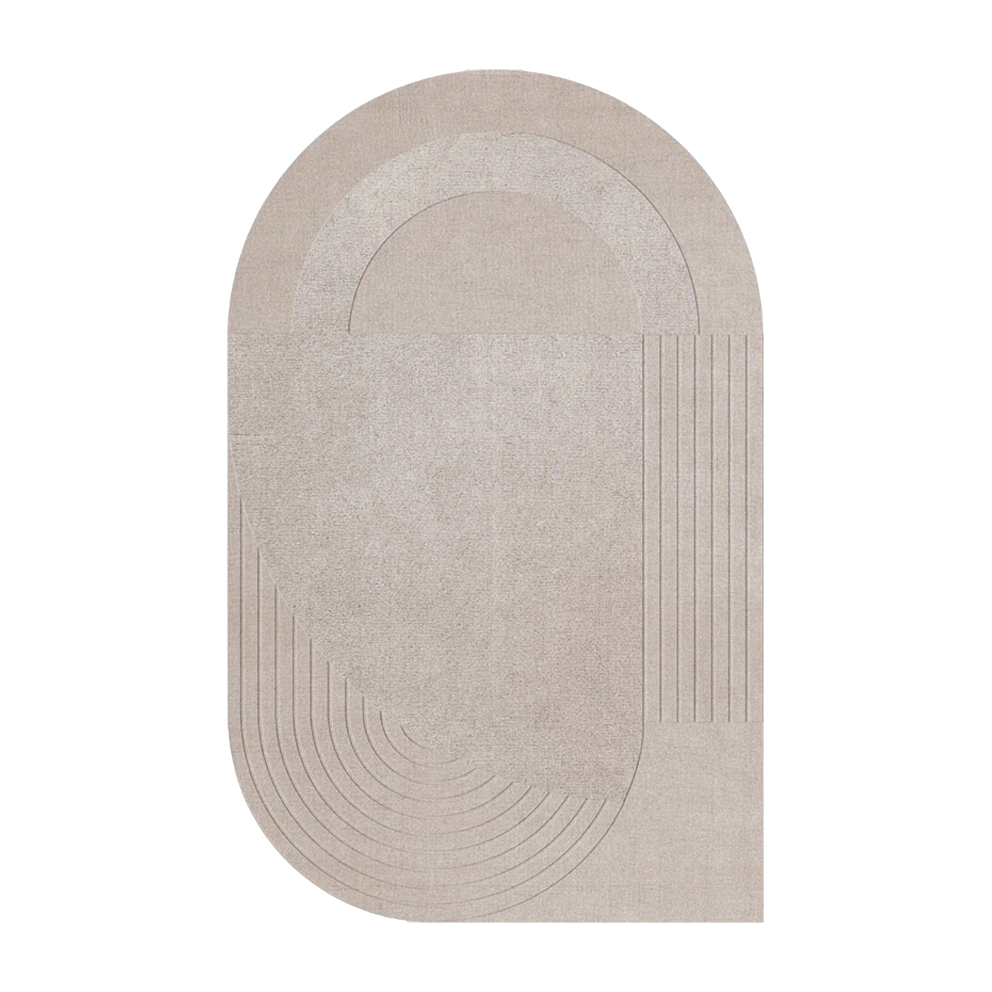 Tapis organique en laine tufté avoine 220x350cm Circular - Layered