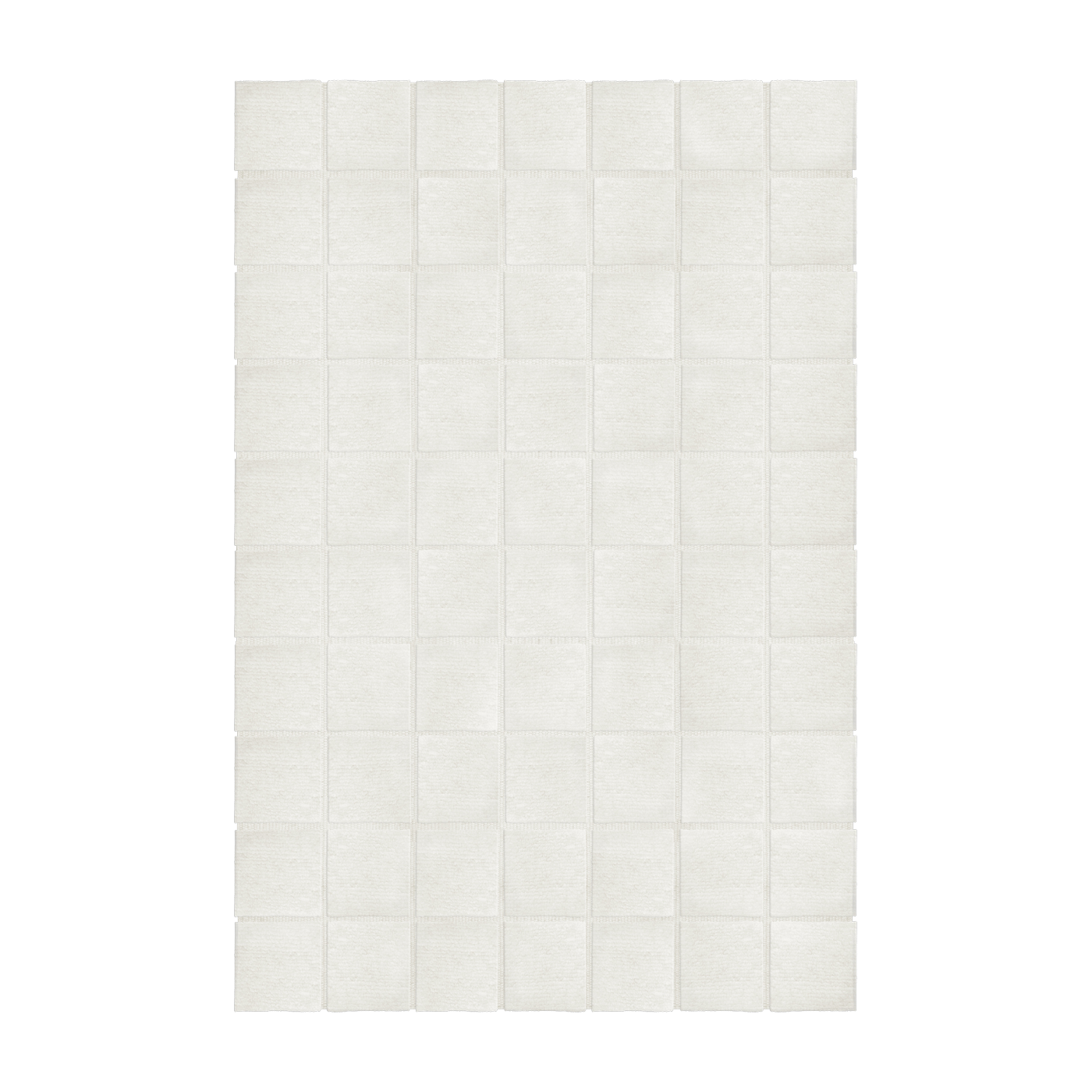 Rectangular white wool check rug 300x400cm Piet - Layered