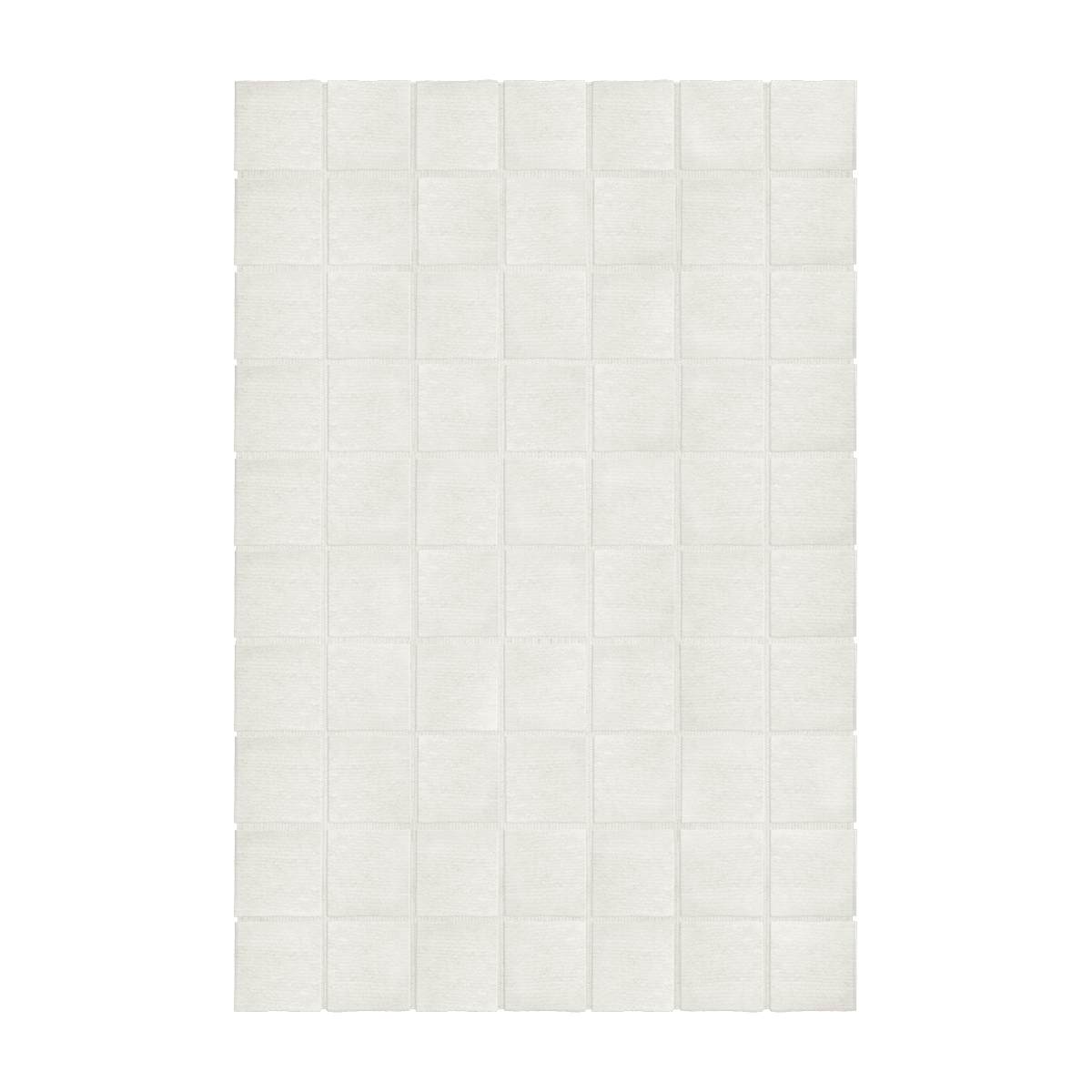 Rectangular white wool check rug 180x270cm Piet - Layered