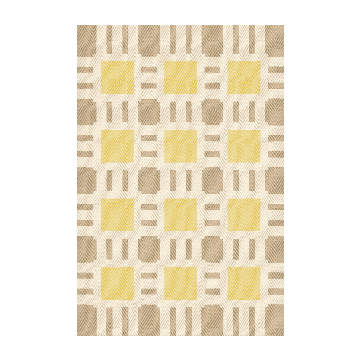 Tapis rectangulaire en jute et coton jaune 200x300cm Evelina Kroon - Layered