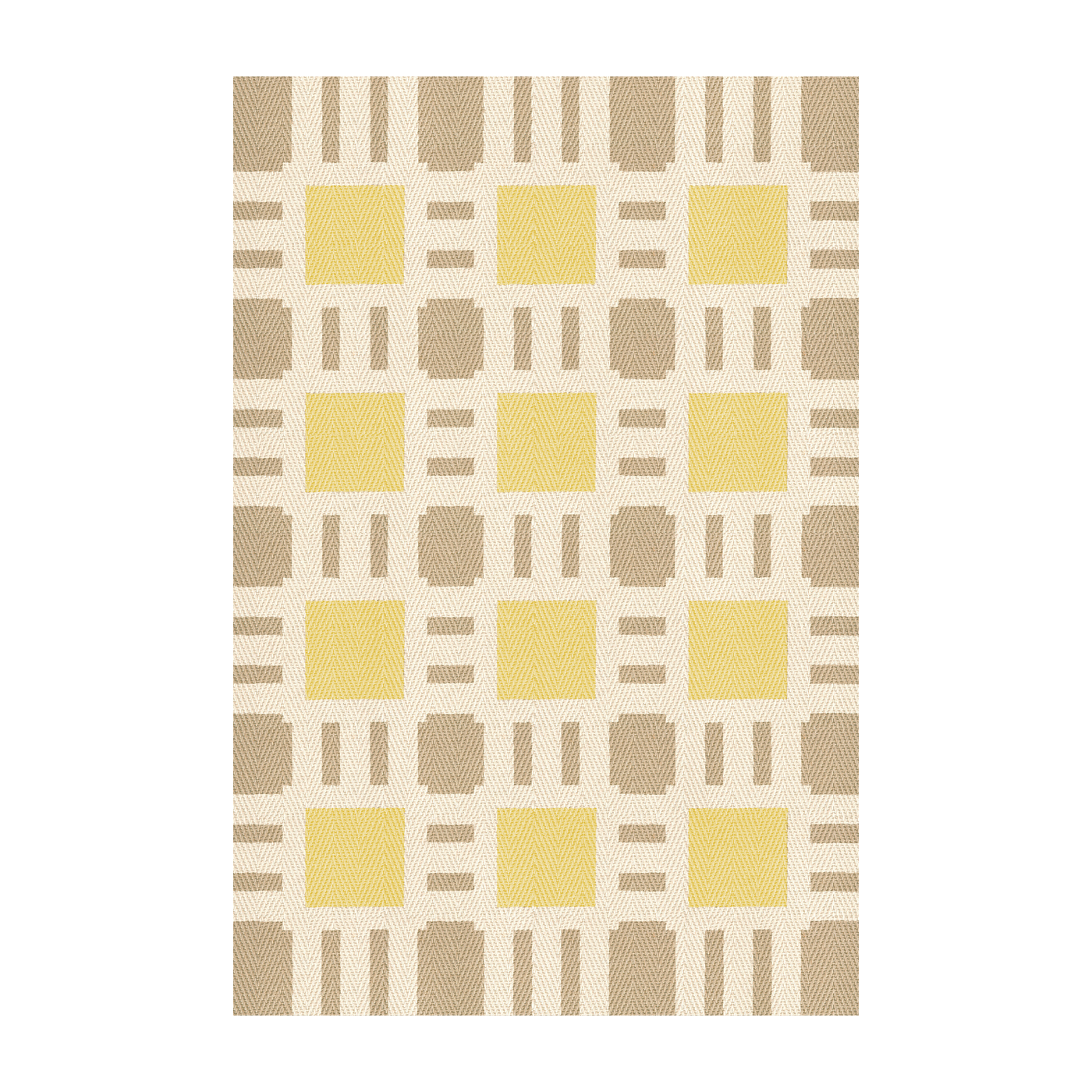 Tapis rectangulaire en jute et coton jaune 140x200cm Evelina Kroon - Layered