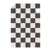 Tappeto rettangolare a scacchi in lana bianca e nera 200x300cm Chess - Layered
