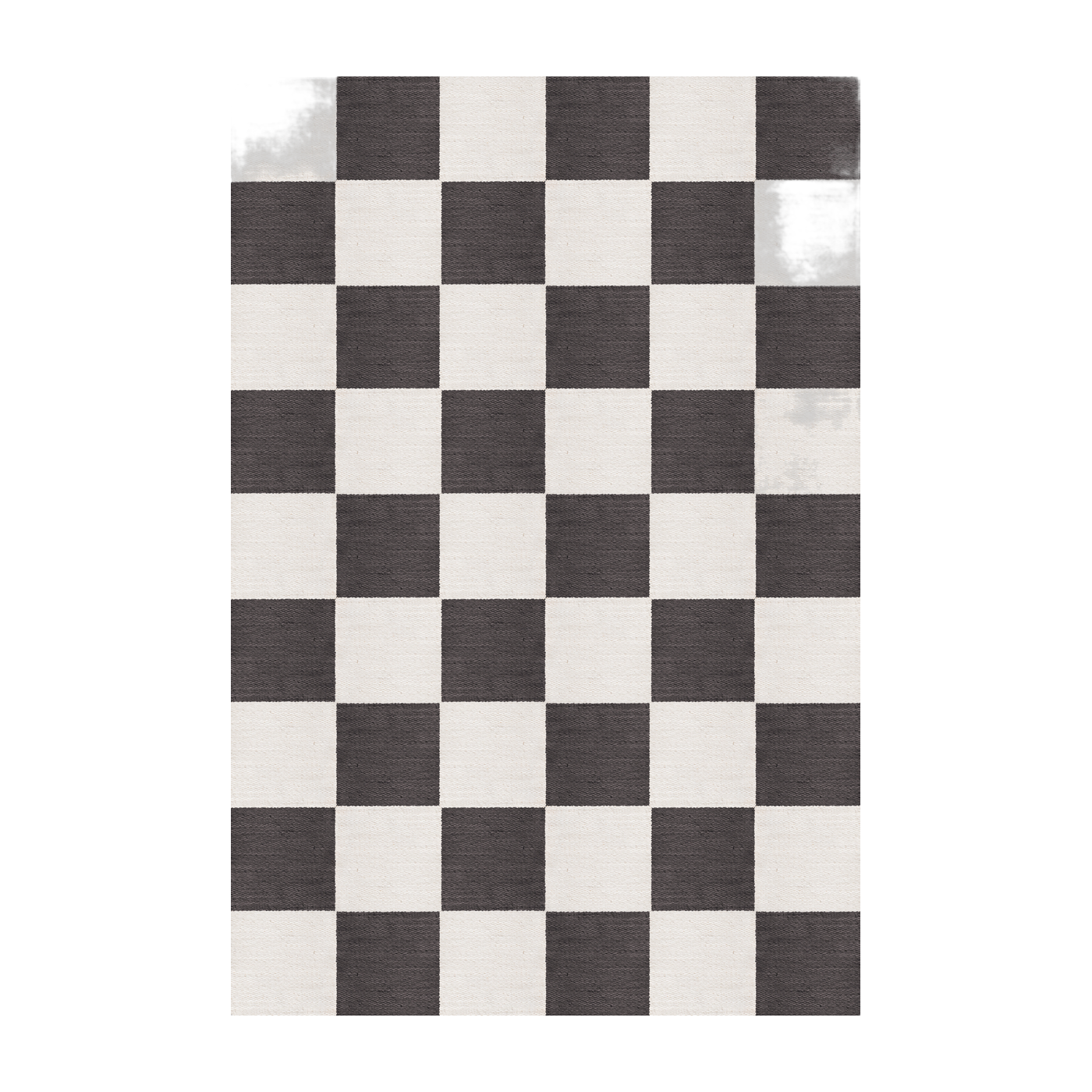 سجاد مستطيل بنمط رقعة الشطرنج من الصوف باللون الأسود والأبيض 140x200 سم Chess - Layered