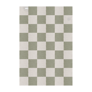 Rectangular sage wool check rug 200x300cm Chess - Layered