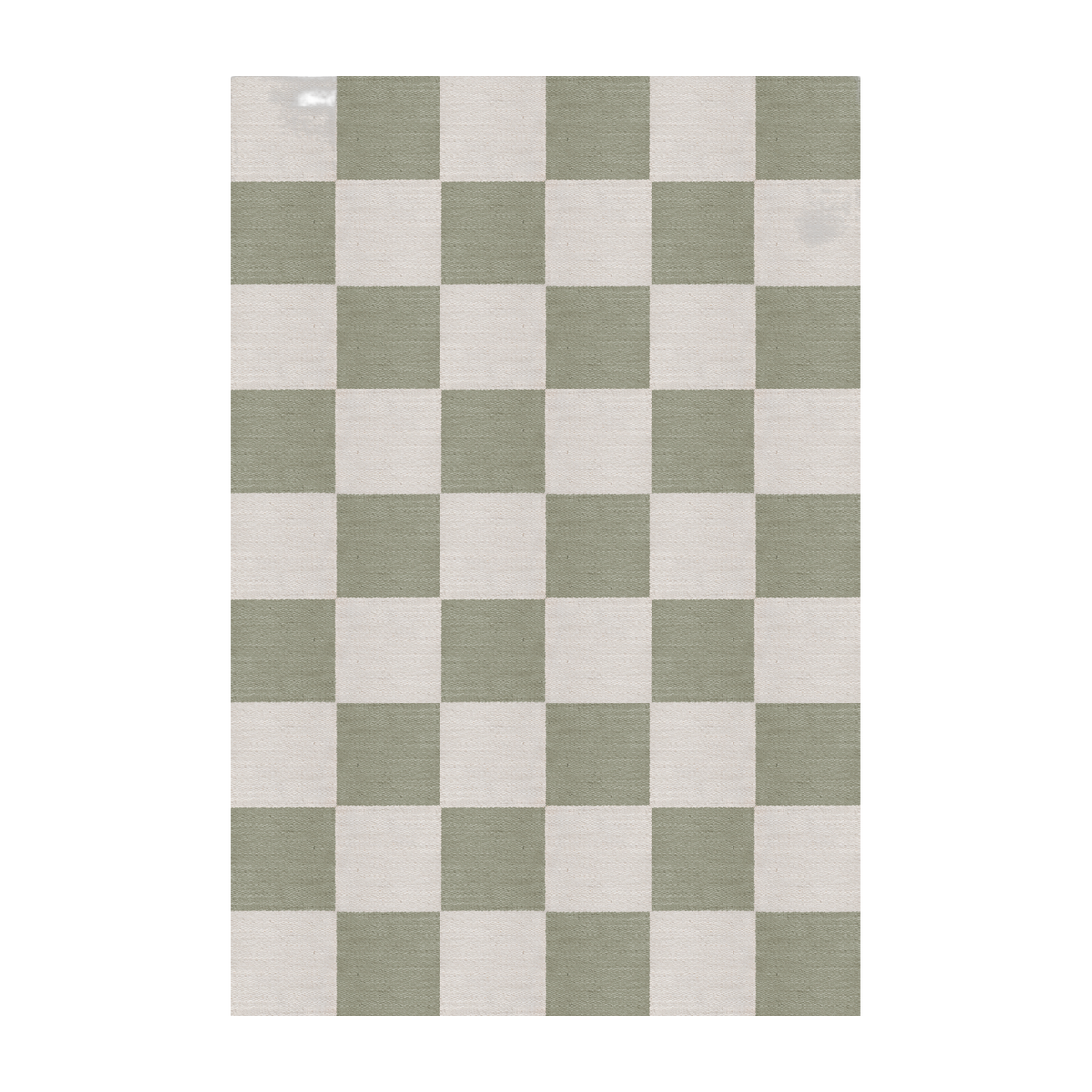 Tapis rectangulaire à carreaux en laine sauge 140x200cm Chess - Layered