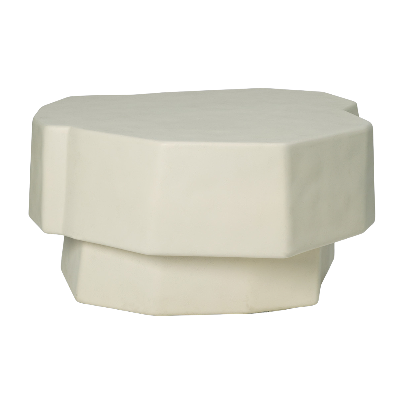 Couchtisch aus elfenbeinfarbenem Beton 84 cm Staffa - -. Ferm Living