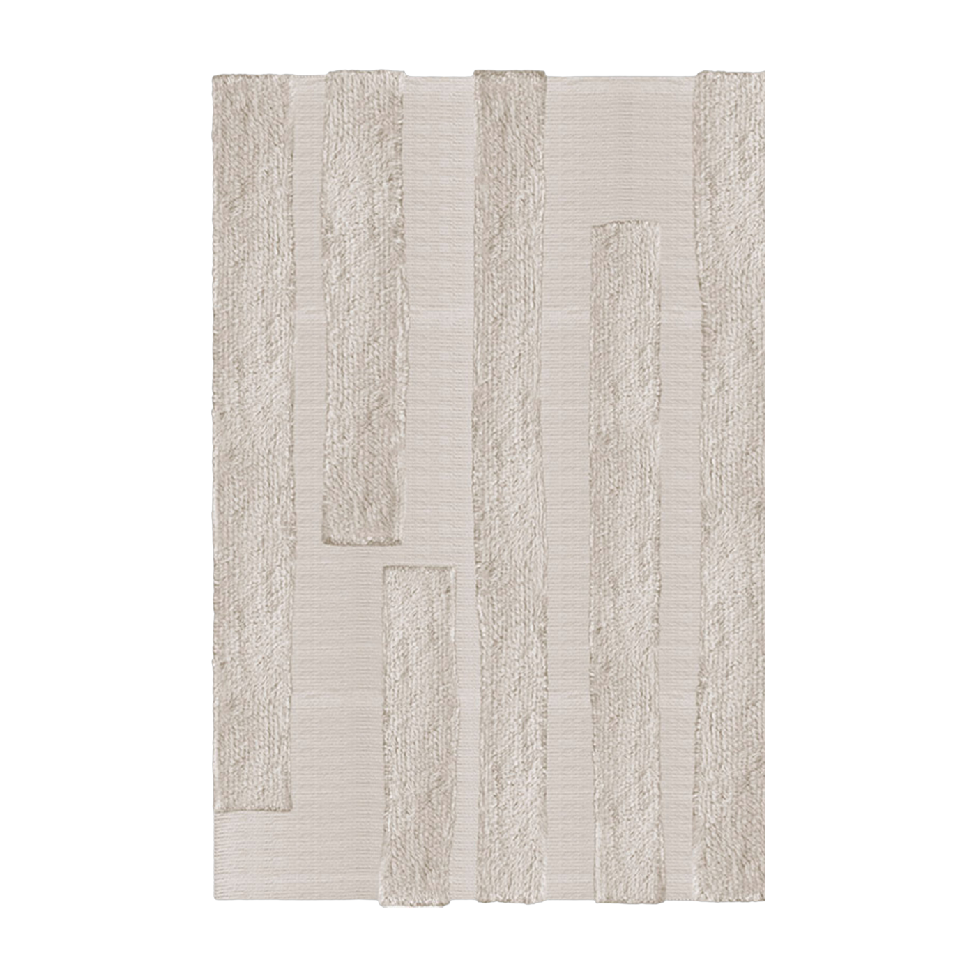 Alfombra rectangular de lana beige 300x400cm Punja Bricks - Layered