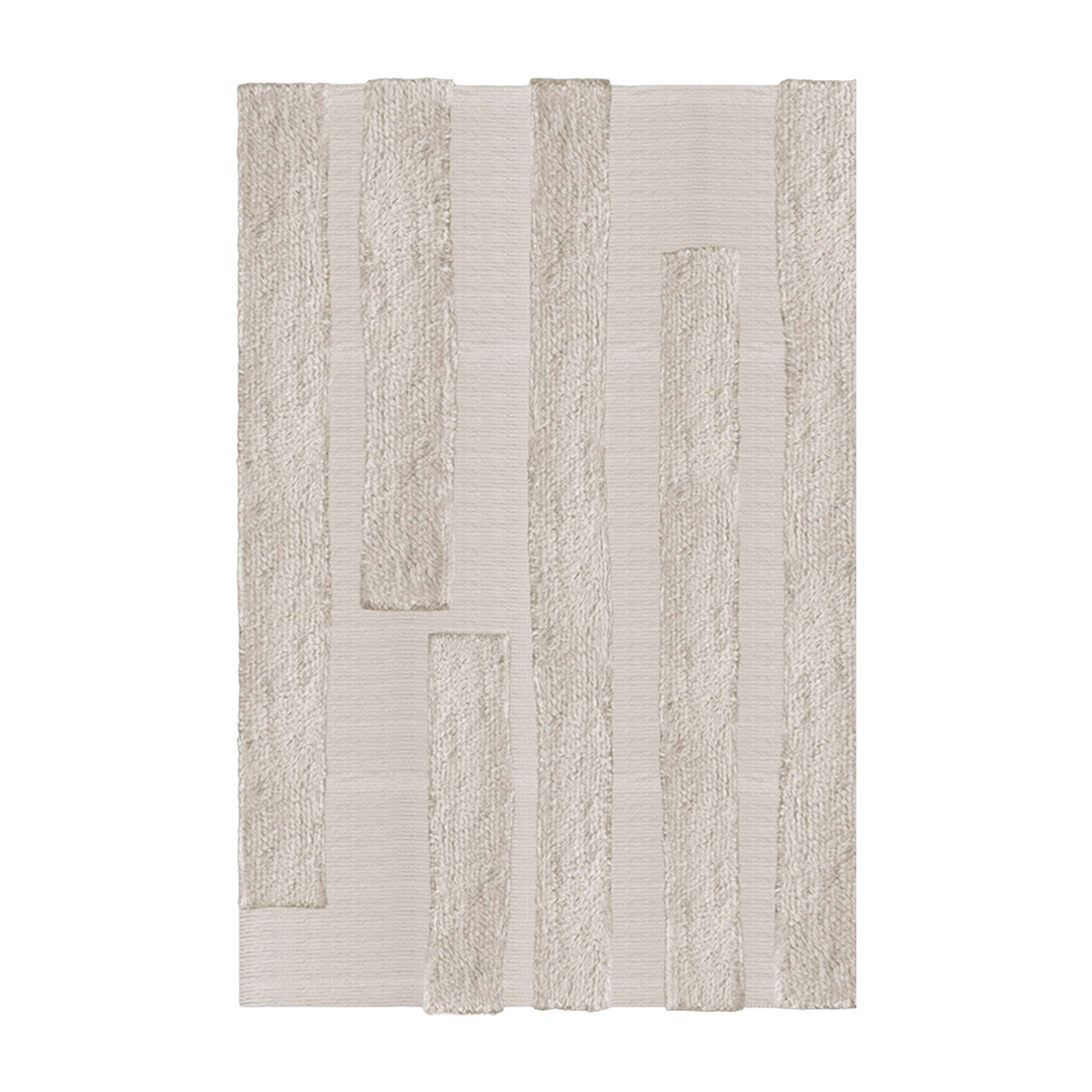 Alfombra rectangular de lana beige 250x350cm Punja Bricks - Layered