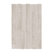 Tapis rectangulaire en laine beige 250x350cm Punja Bricks - Layered