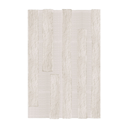Rectangular white wool rug 160x230cm Punja Bricks - Layered