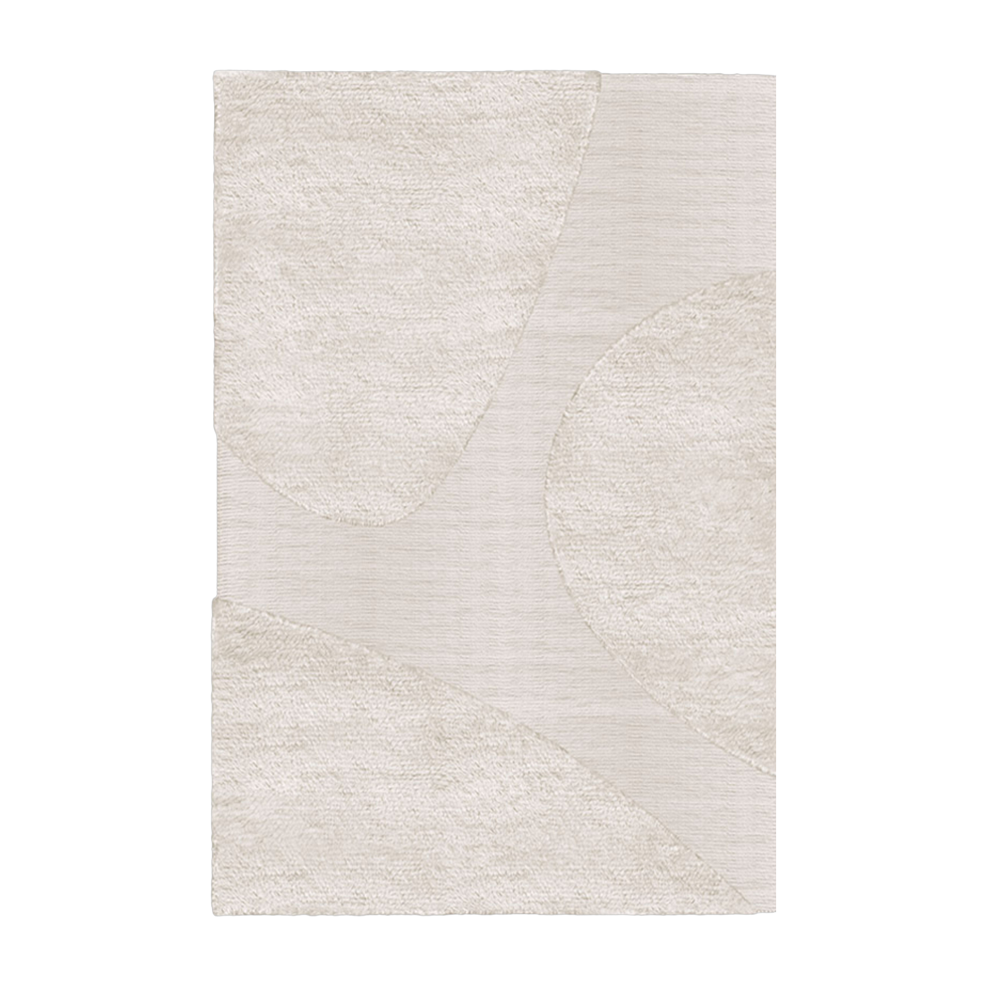 Rectangular white wool rug 300x400cm Punja Plasma - Layered