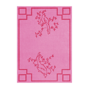 Rectangular wool carpet tufted scarlet pink 180x270cm Chinesoise - Layered