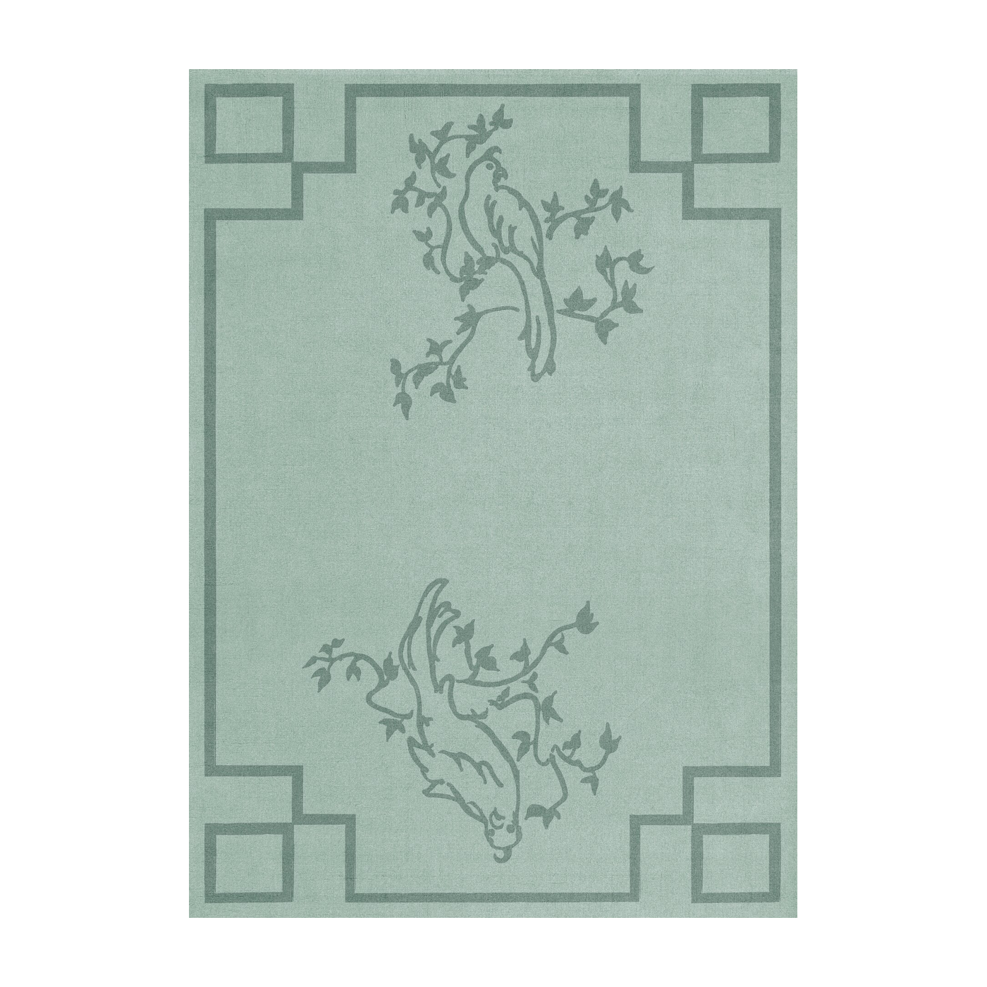 Tapis rectangulaire en laine tufté bleu tourterelle 250x350cm Chinesoise - Layered