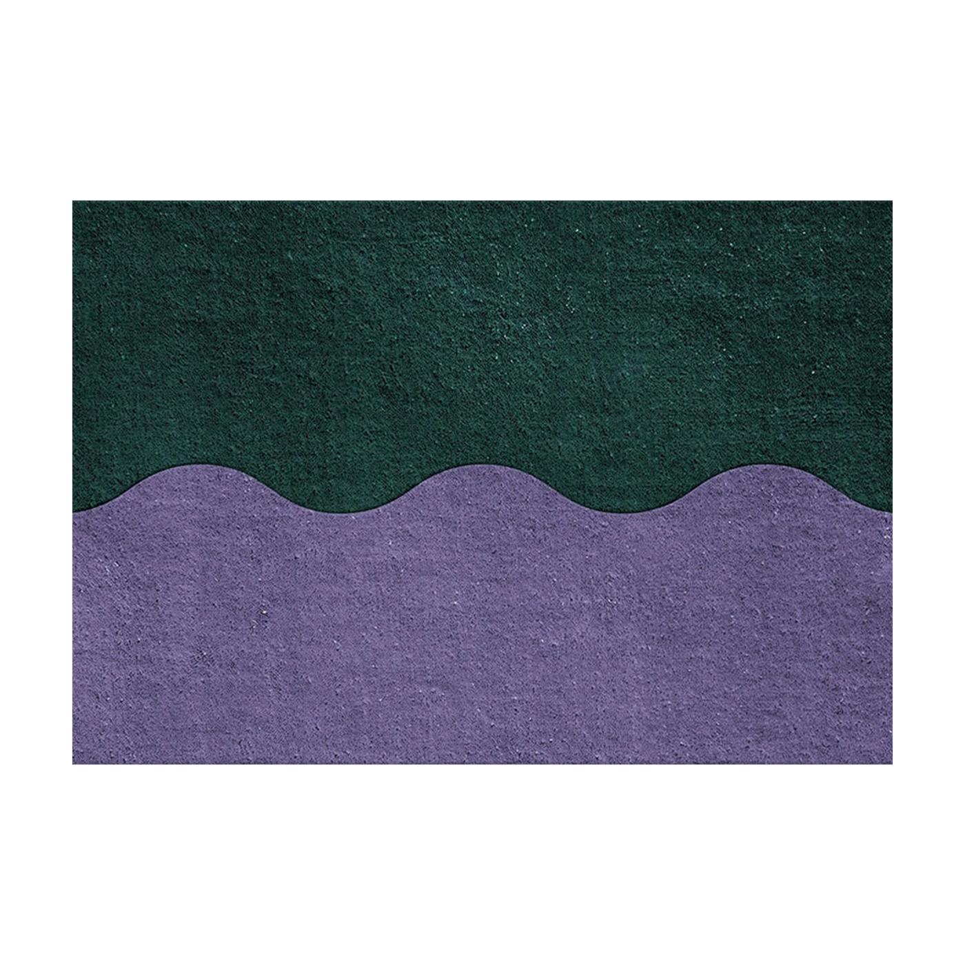 Zerbino rettangolare in lana nera e verde 60x90cm Tide - Layered