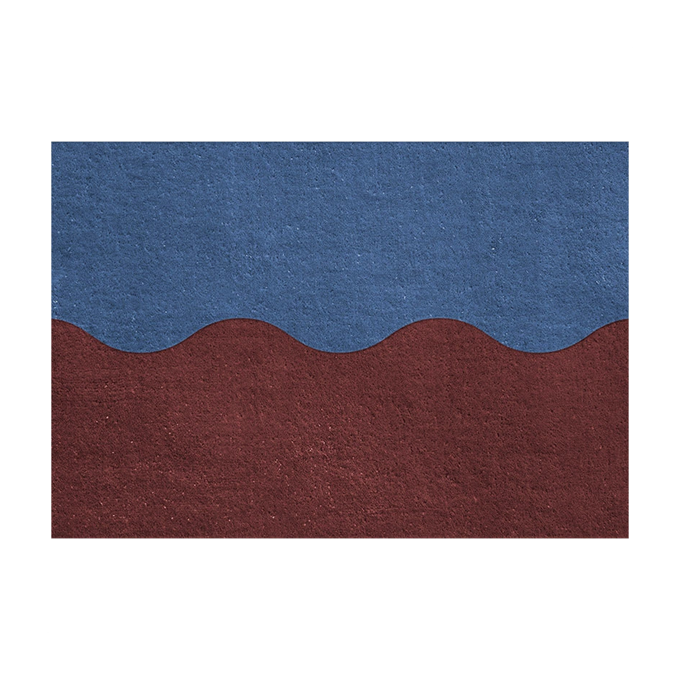 Zerbino rettangolare in lana trapuntata color uva e blu 60x90cm Tide - Layered