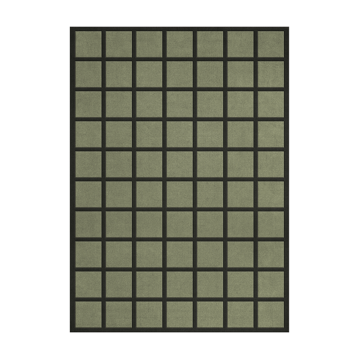 Tapis rectangulaire en laine à carreaux tufté vert olive 250x350cm Avenue - Layered