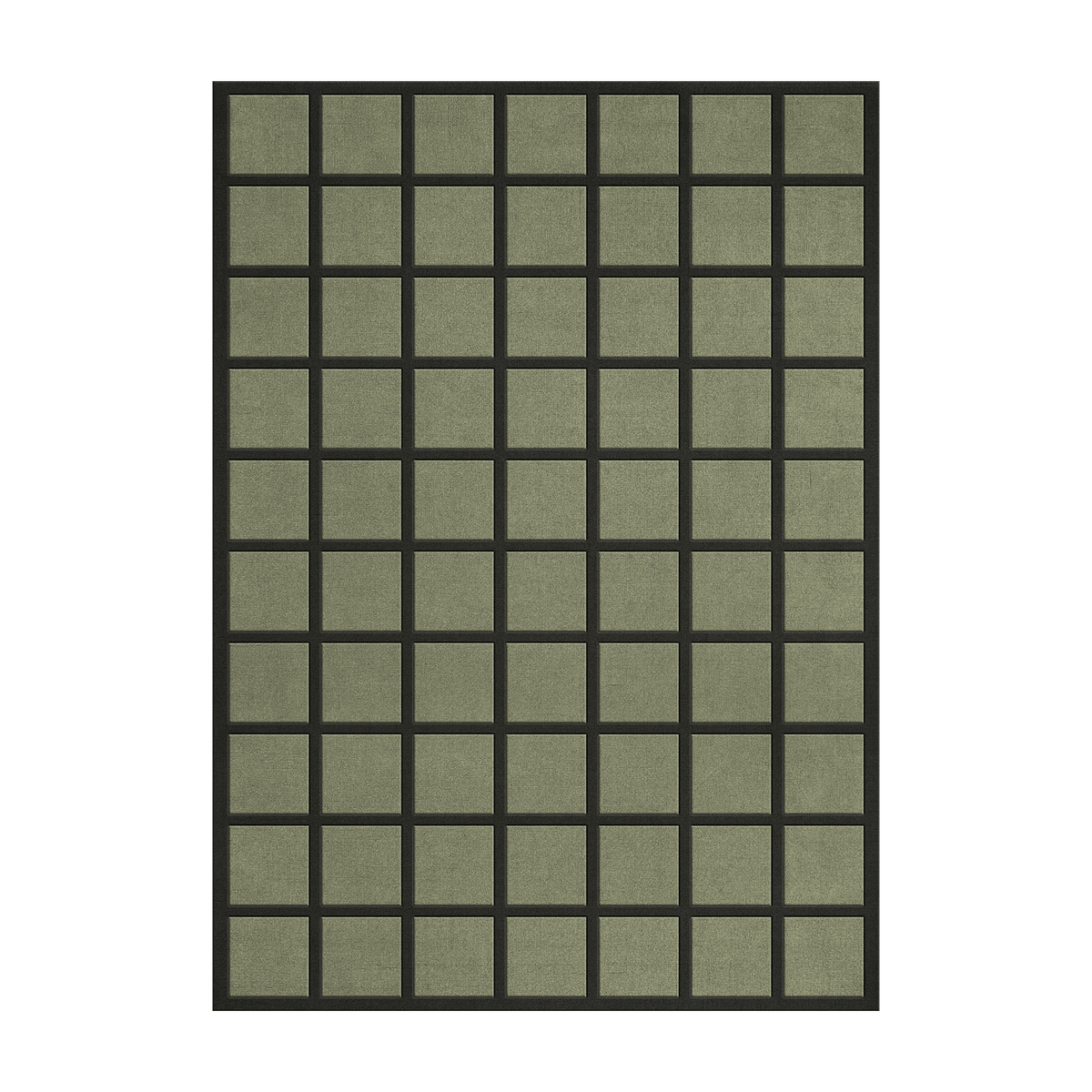 Tapis rectangulaire en laine à carreaux tufté vert olive 180x270cm Avenue - Layered