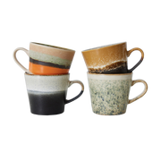 4 verve ceramic cappuccino mugs 70's tableware - HKliving