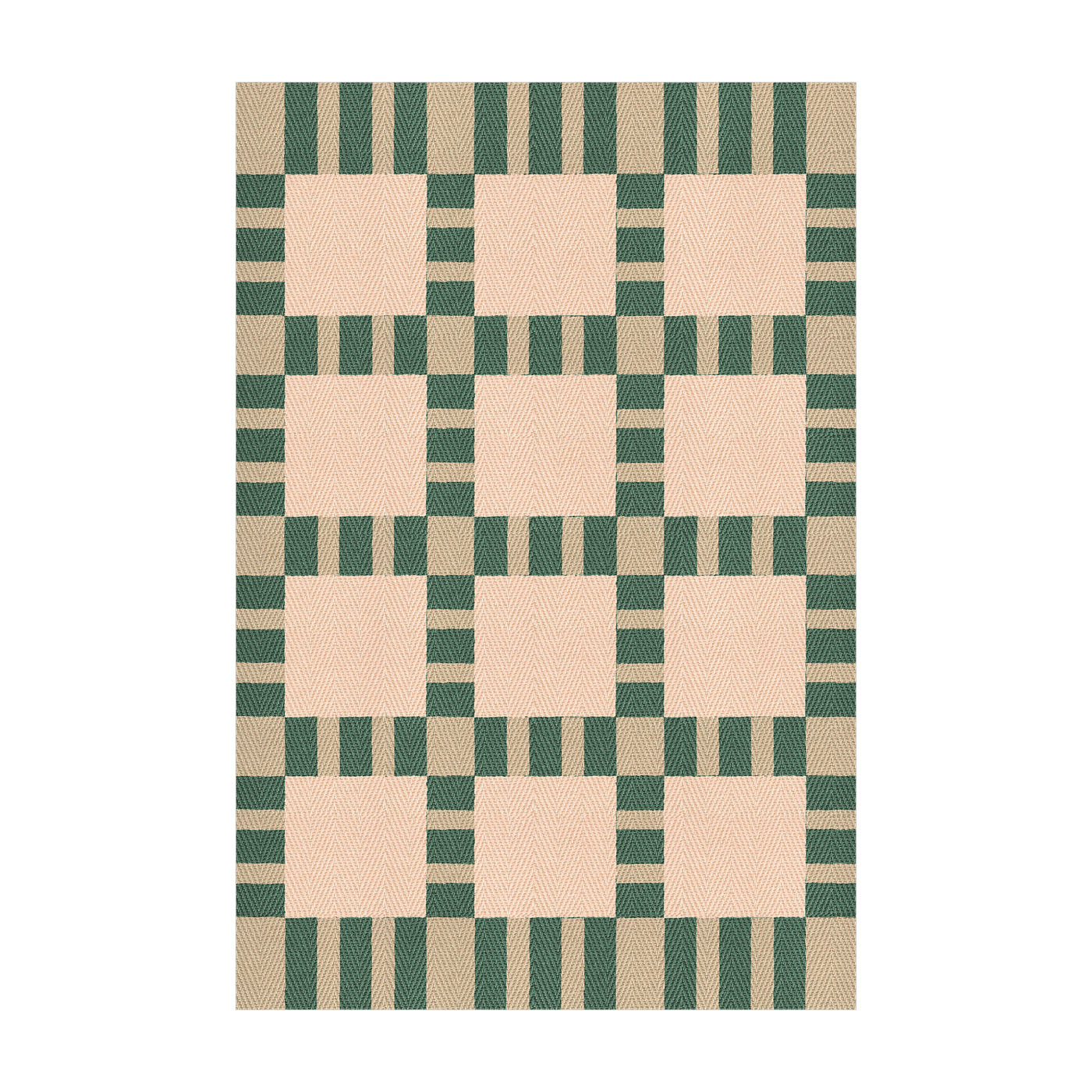 Rectangular jute and green cotton rug 250x350cm Evelina Kroon - Layered