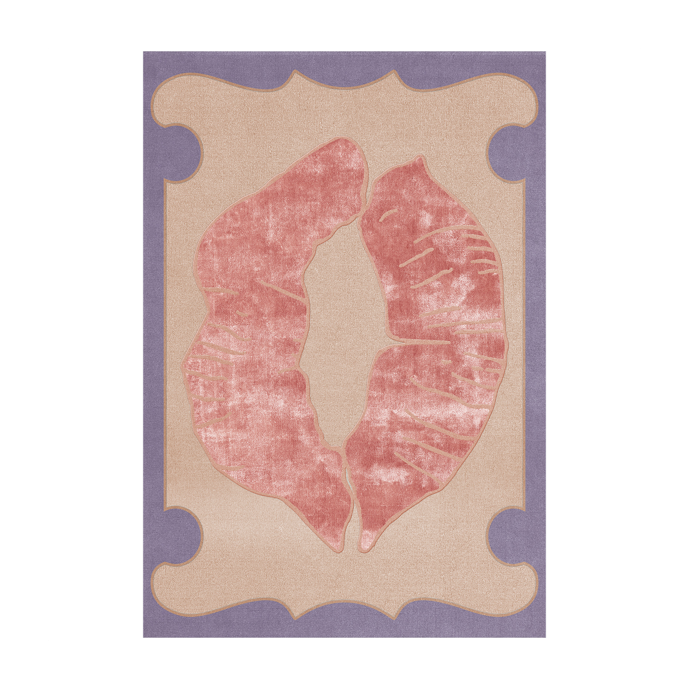 طاولة مستطيلة من الصوف محبوكة باللون الوردي 300x400سم Lips - Layered