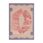 Tapis rectangulaire en laine tufté rose 250x350cm Lips - Layered