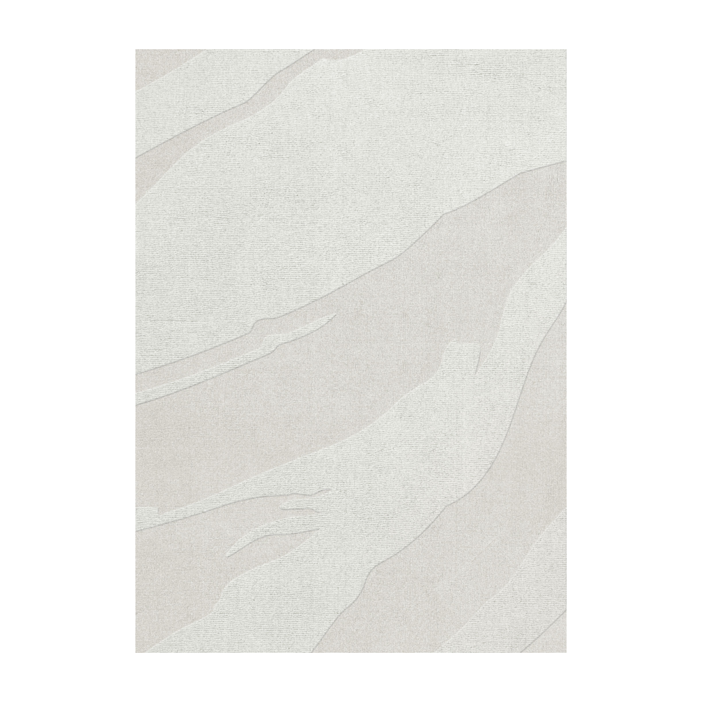 White tufted wool rectangular rug 300x400cm Nami - Layered