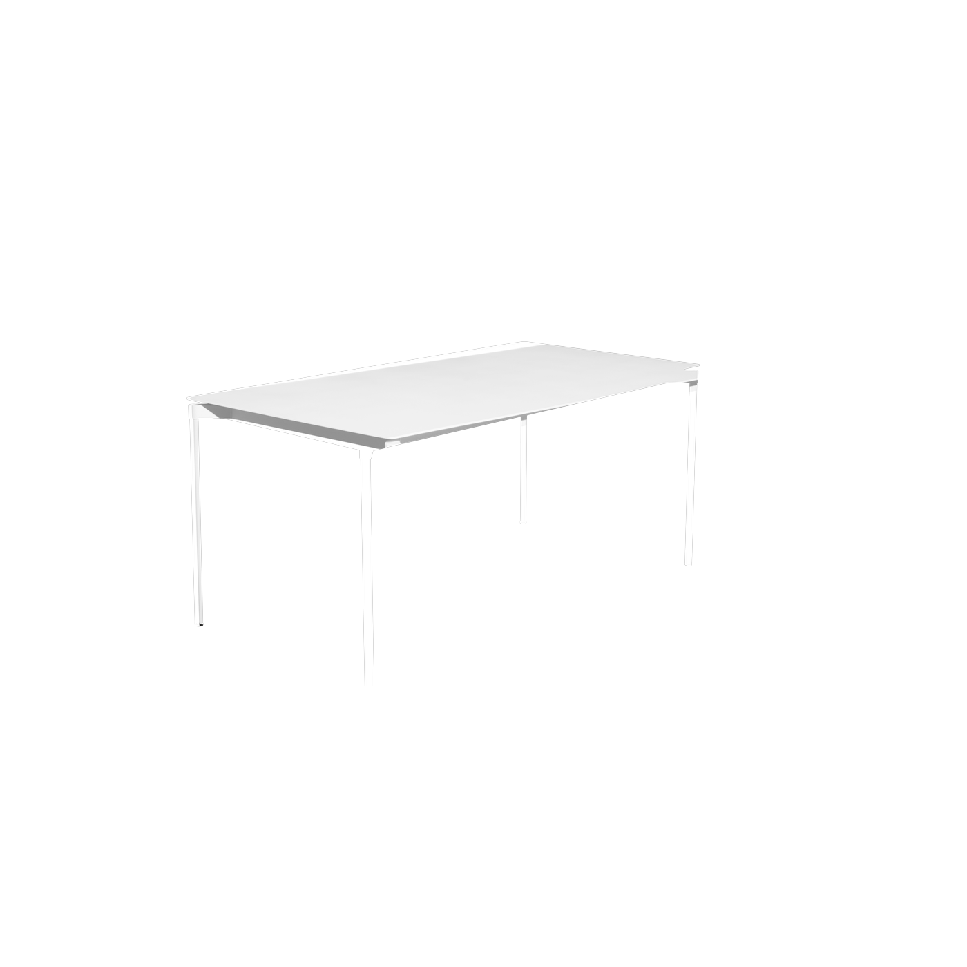 Weißer Outdoor-Esstisch 90x180cm Fromme -. Petite friture