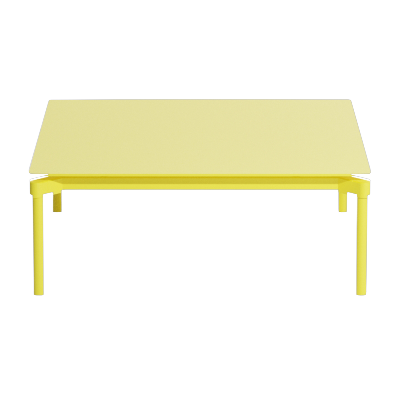 Gelber quadratischer Garten-Couchtisch 70x70cm Fromme -. Petite friture