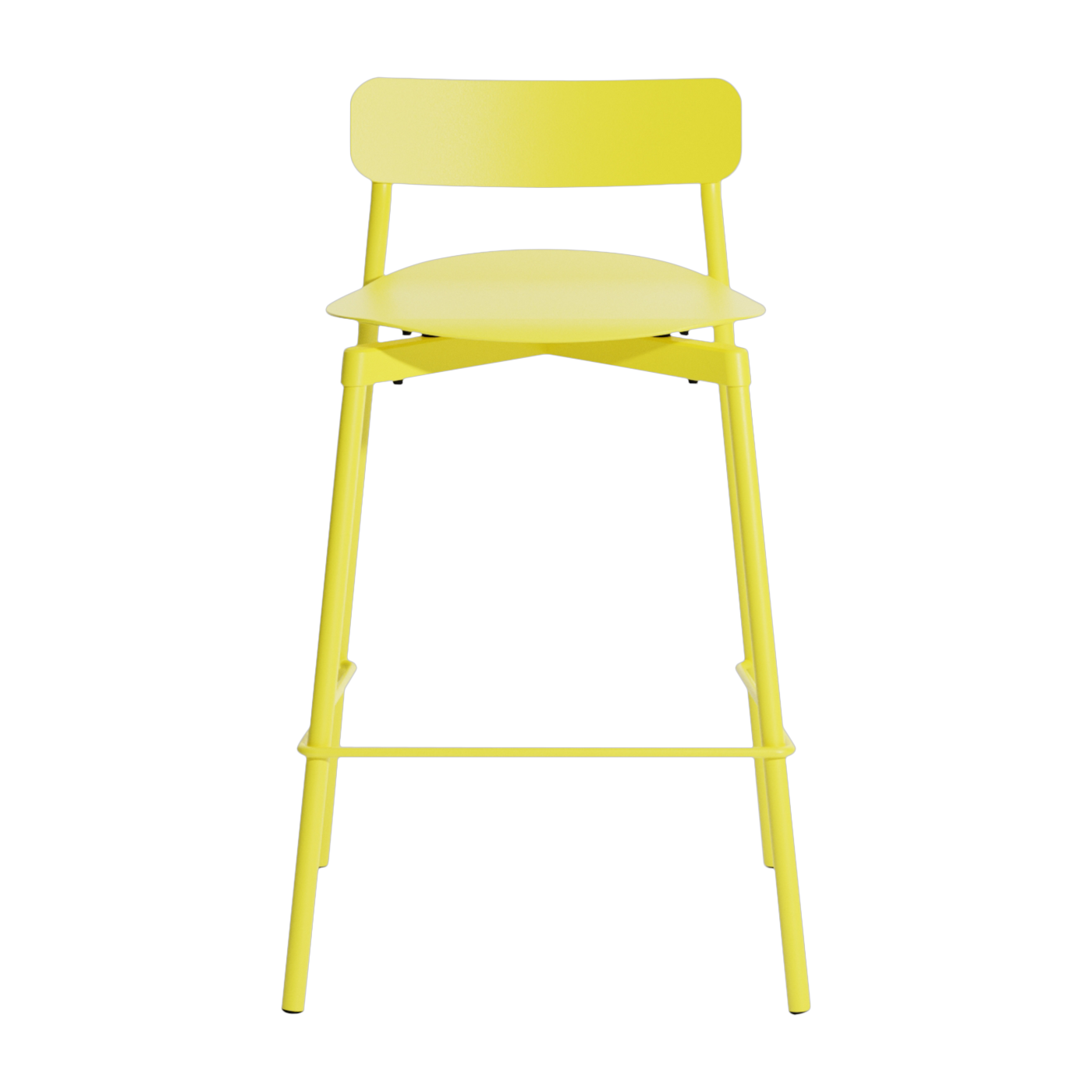 Silla de bar de metal amarillo para exteriores 65cm Fromme - Petite friture