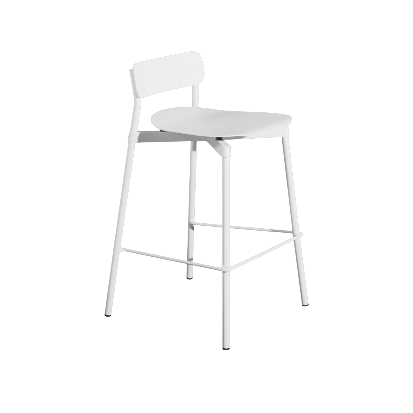 Silla de bar para exterior de metal blanco 65cm Fromme - Petite friture