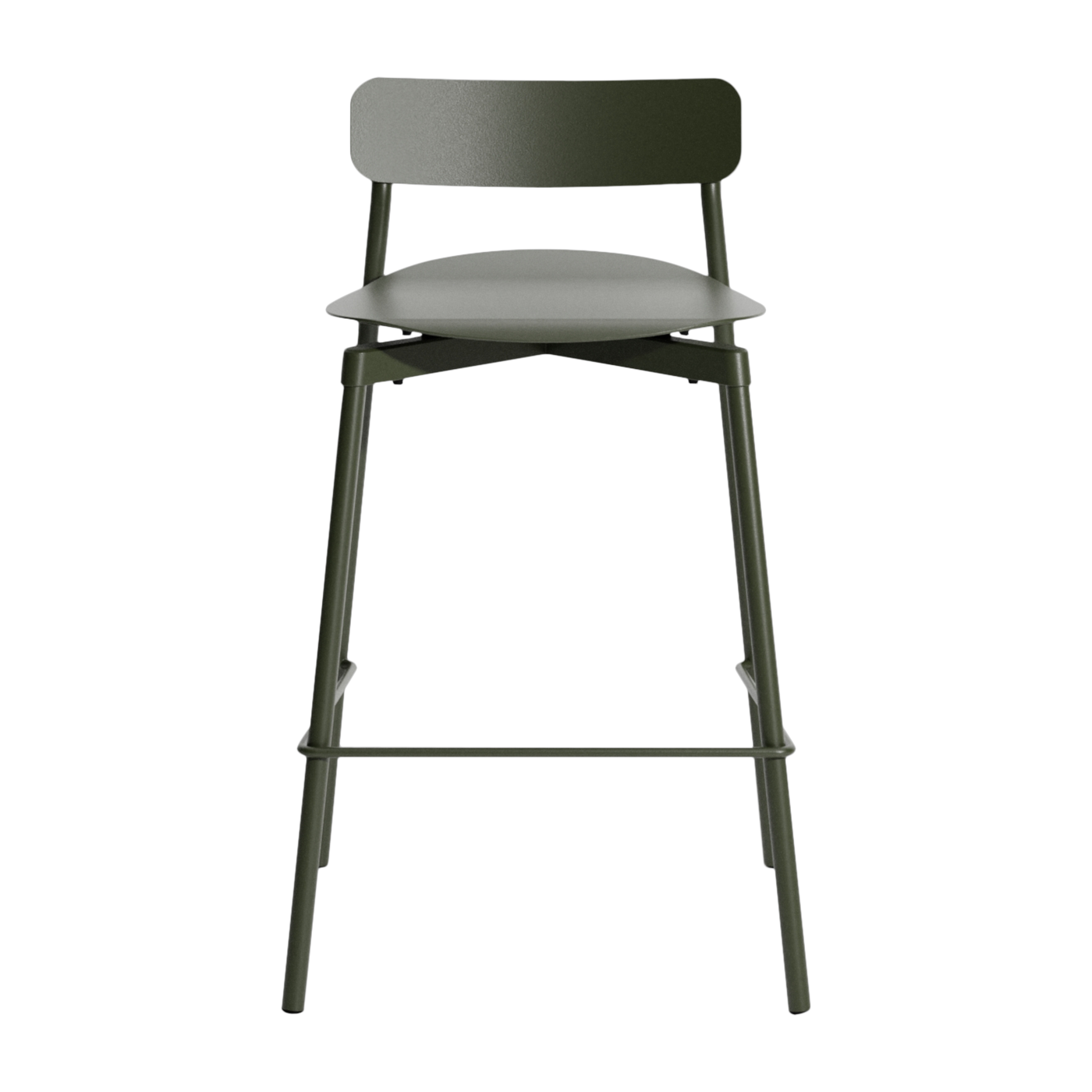 Silla de bar de metal verde botella para exteriores 65cm Fromme - Petite friture