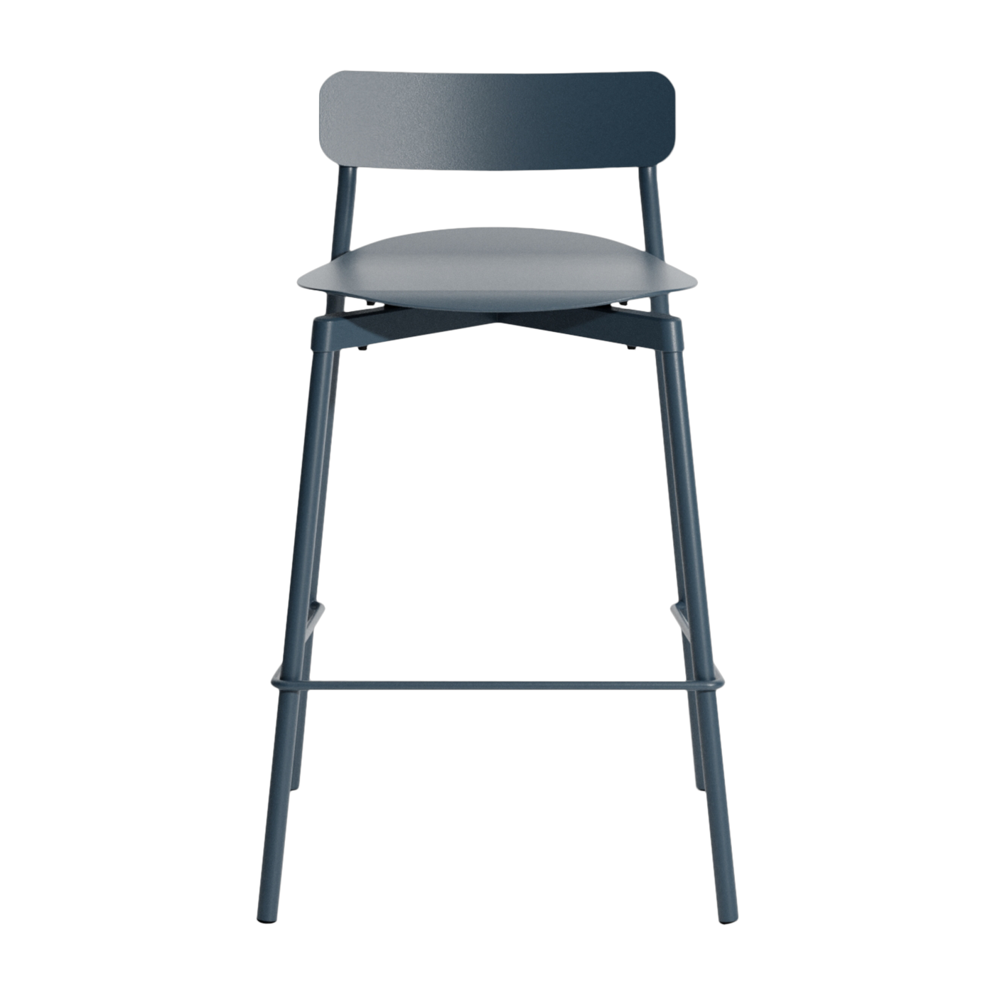 Silla de bar para exterior de metal gris azulado 65cm Fromme - Petite friture