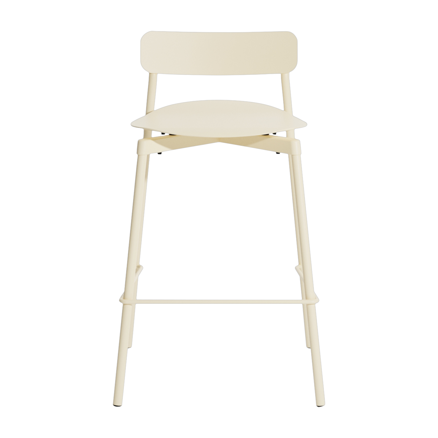 Silla de bar para exterior de metal marfil 65cm Fromme - Petite friture