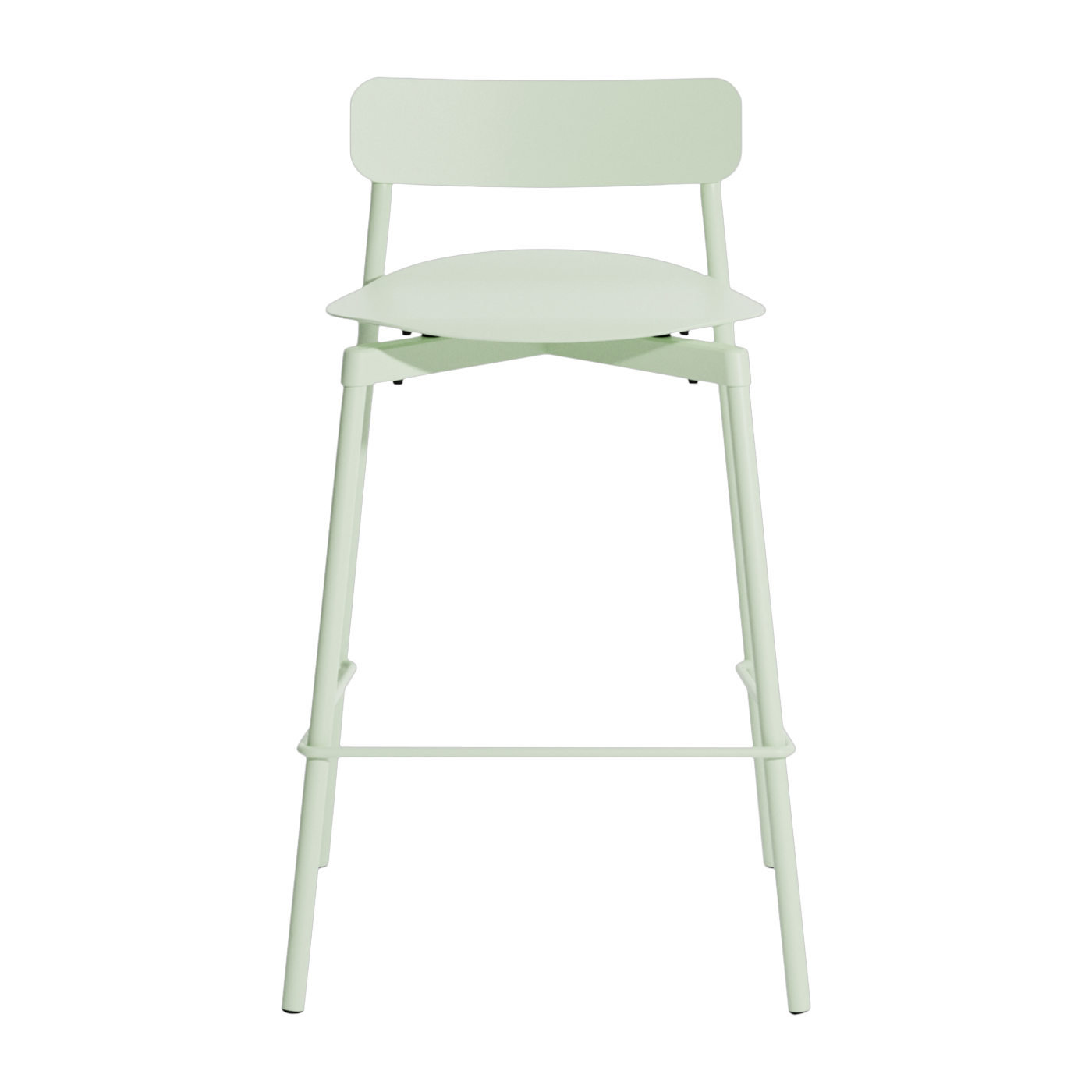 Silla de bar de metal verde pastel para exteriores 65cm Fromme - Petite friture