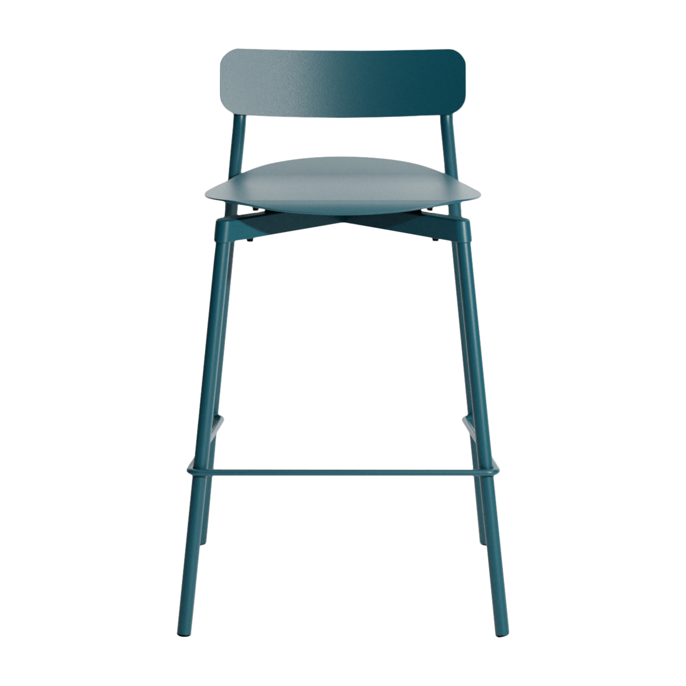 Silla de bar de metal azul océano para exteriores 65cm Fromme - Petite friture