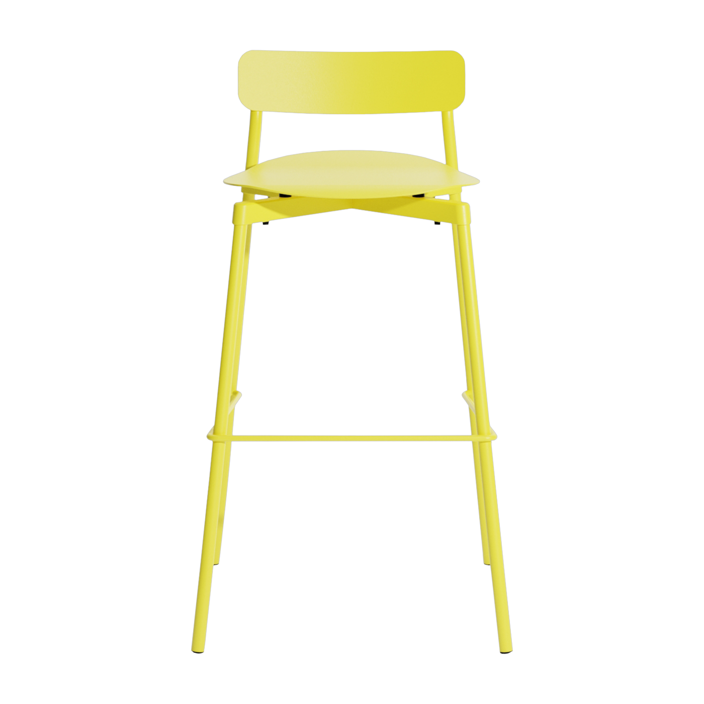 Silla de bar de metal amarillo para exteriores 75cm Fromme - Petite friture