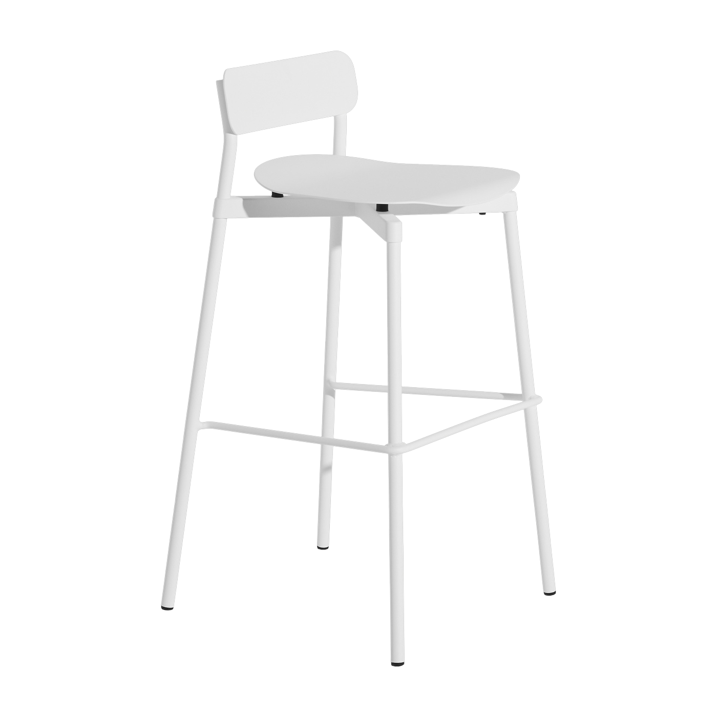 Silla de bar para exterior de metal blanco 75cm Fromme - Petite friture