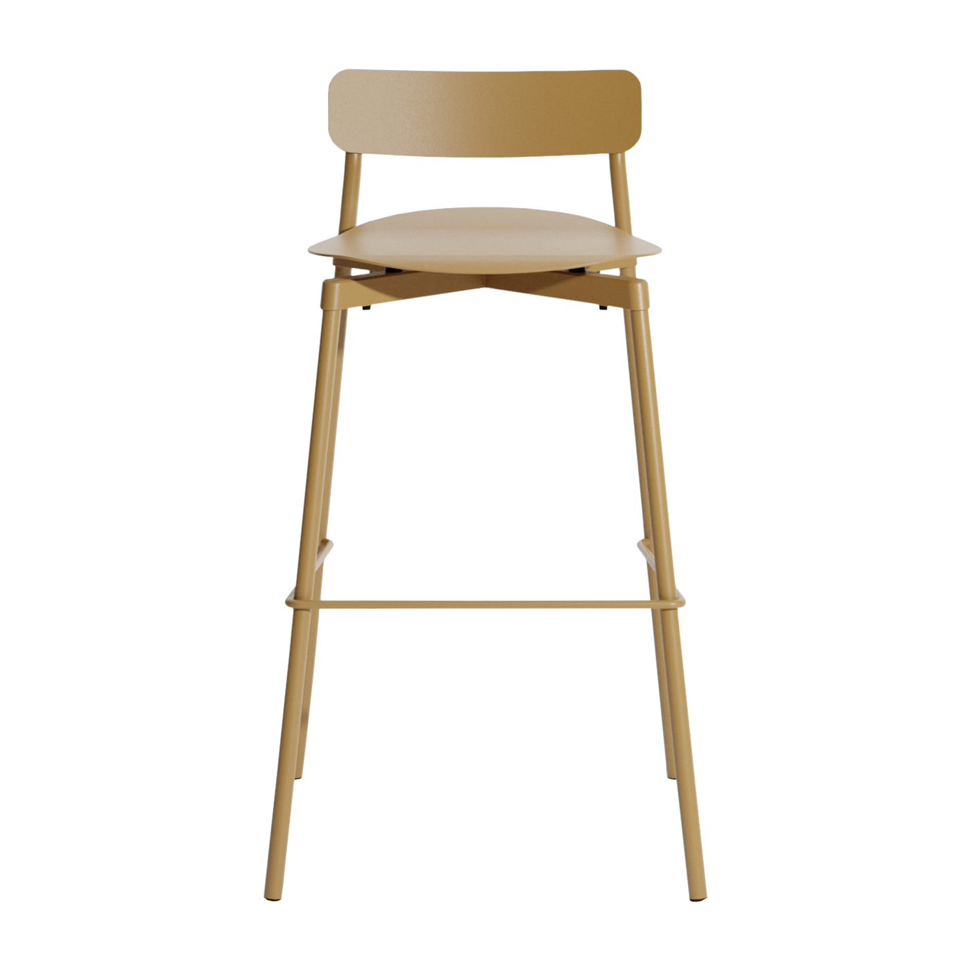 Silla de bar de metal dorado para exteriores 75cm Fromme - Petite friture