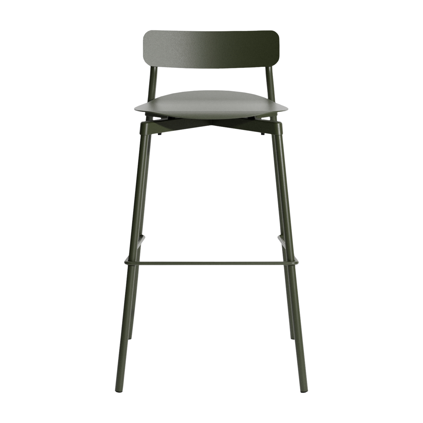 Silla de bar de metal verde botella para exteriores 75cm Fromme - Petite friture