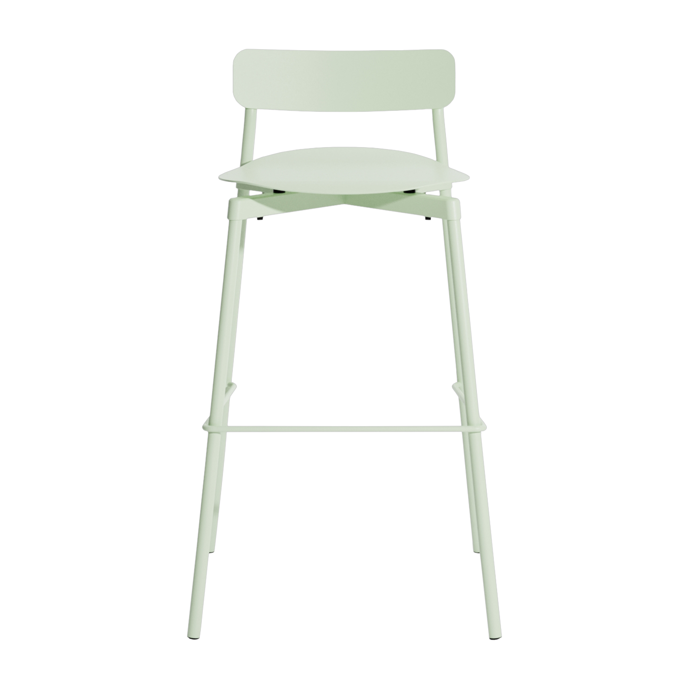 Silla de bar de metal verde pastel para exteriores 75cm Fromme - Petite friture