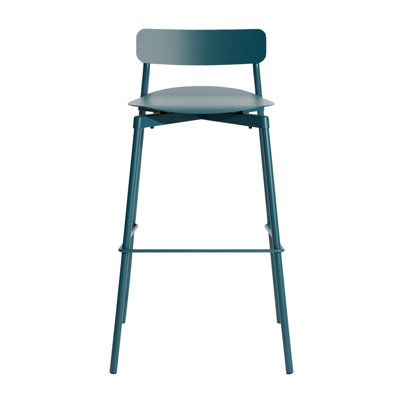 Silla de bar de metal azul océano para exteriores 75cm Fromme - Petite friture