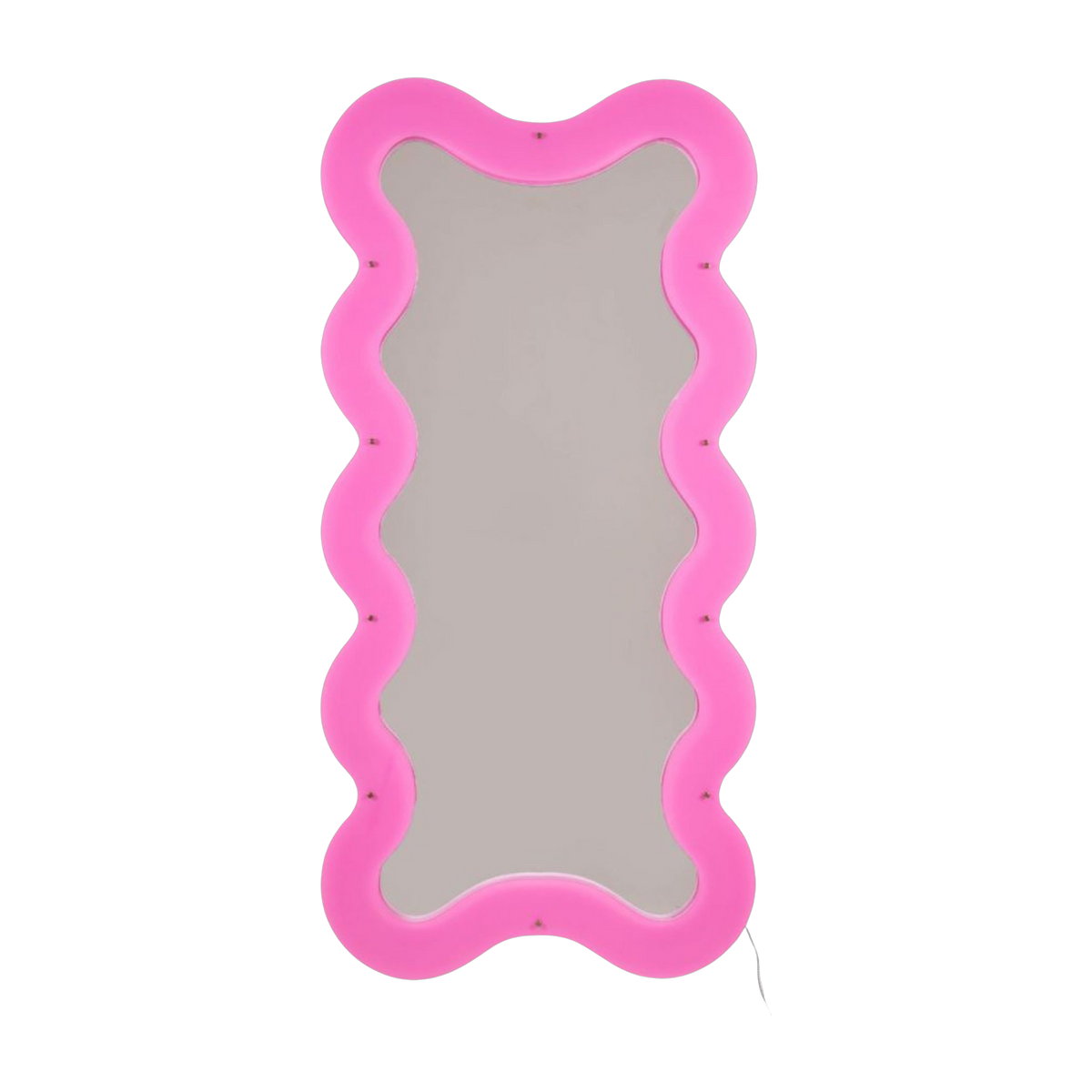 Led-Spiegel aus Acryl und rosafarbenem Glas 90x185 cm Supercurve -. Seletti