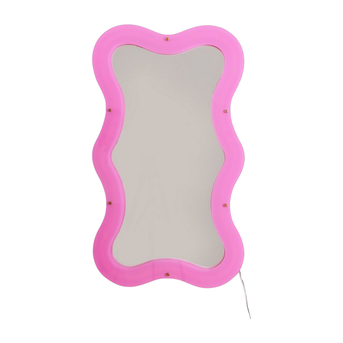 Beleuchteter Led-Spiegel aus Acryl und rosafarbenem Glas 59, 77x102, 55 cm Supercurve - Seletti