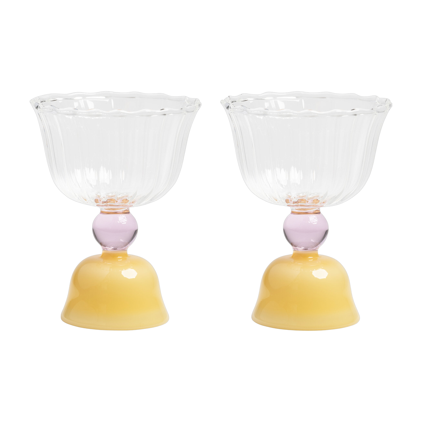 2 Coupes en verre caramel Tulip - &Klevering