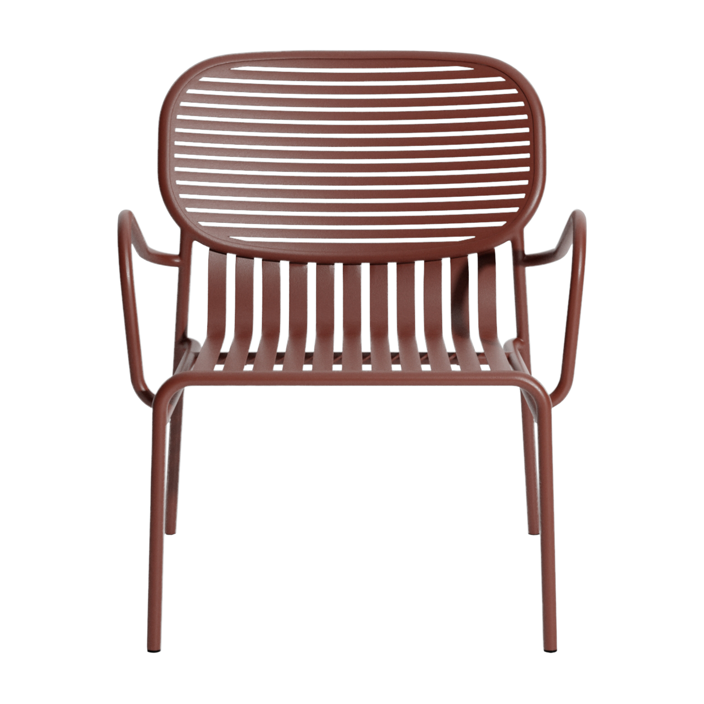 Fauteuil de jardin avec accoudoirs en aluminium rouge brun Week end - Petite friture